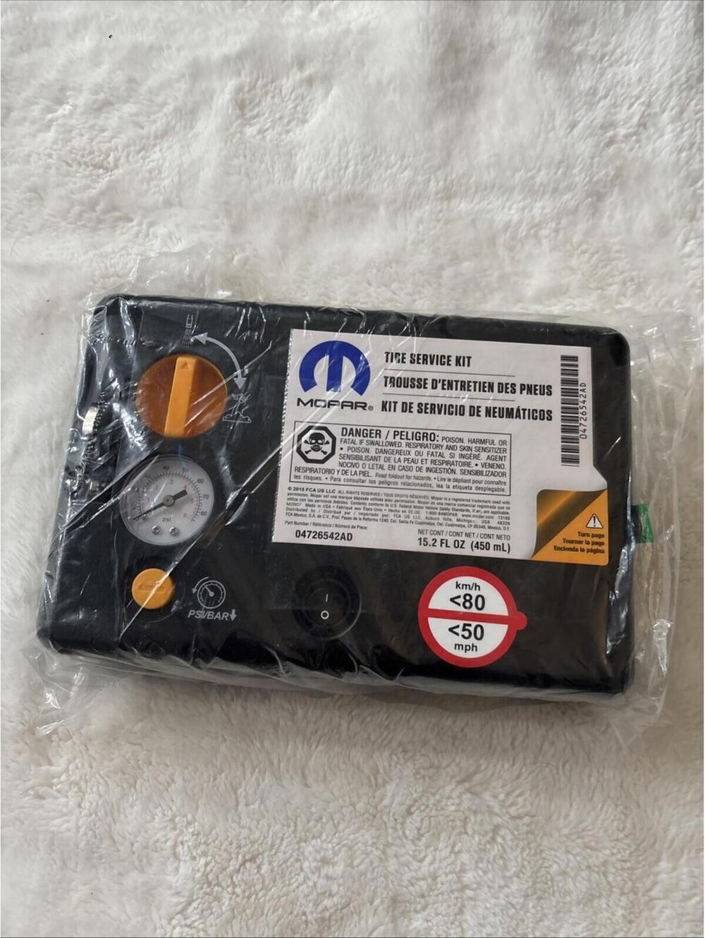 New Mopar Tire Service Kit - Emergency Inflator, Compressor & Sealant - OEM